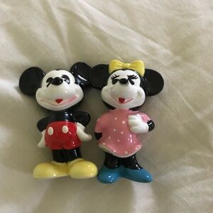 Mickey and Minnie ceramic vintage collectibles. Like new. Whimsical and cute!